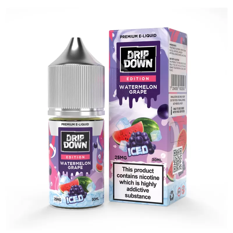 Drip Down Iced Series Watermelon Grape Ice 30ml (25/50 mg) - Vape Product, Vape Product