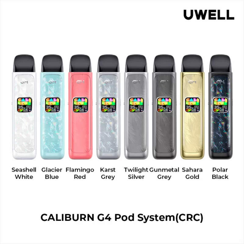 UWELL CALIBURN G4 OPEN POD KIT - Flamingo Red, Glacier Blue