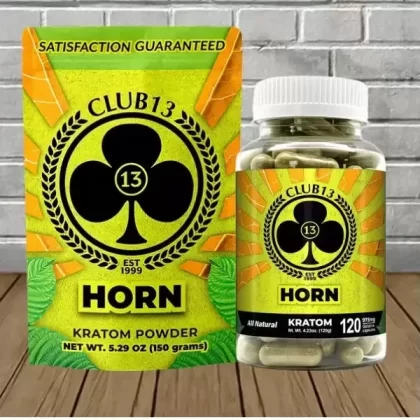 Club13 Horn Kratom - select powder-or-capsules#Horn Powder>Horn Capsules~weight quantity-of-capsules#30g>90g>150g>1 Pound>25ct>50ct>120ct (D2063A)