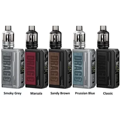 VOOPOO DRAG 3 177W TC Kit - Color#SMOKEY GREY>MARSALA>SANDY BROWN>PRUSSIAN BLUE>CLASSIC (E29295)