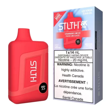 STLTH 8K Pro Disposable Vape Device - Strawberry Lime Ice - 20mg/ml