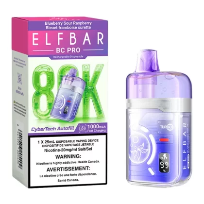 Elf Bar BC Pro 80K Disposable Vape Device - Blueberry Sour Raspberry 25ml - 20mg/ml
