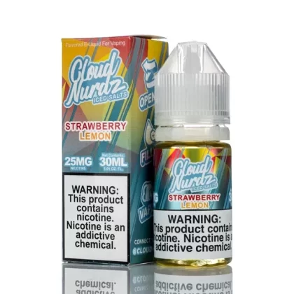 Cloud Nurdz Salts E-Liquid Strawberry Lemon Iced 30ml (25mg) - Ejuicewarehouse