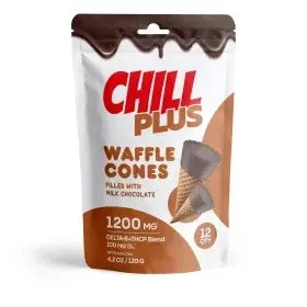 D8, THCP Waffle Cones – 100mg – Milk Chocolate – Chill Plus