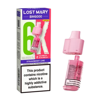 Strawberry Lime Lost Mary BM6000 Refill Pack - 20mg - Vape Product (A9568A)