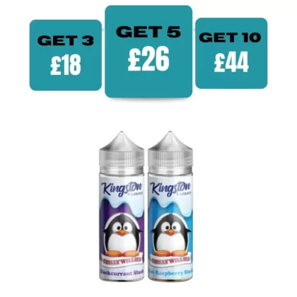 Kingston Slush Edition 100ML E-Liquid Shortfill - Blue Raspberry Slush / No