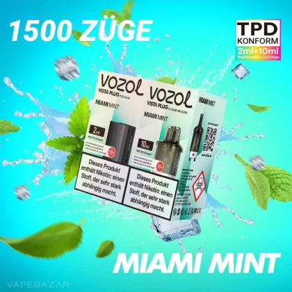 Vozol Vista Plug – Miami Mint Prefilled Pod - Vapebazar
