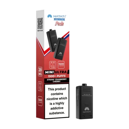 Straw' Cranberry Cherry Hayati Mini Ultra Refill Pack - 20mg - Vape Product