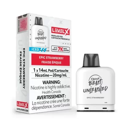 FLAVOUR BEAST UNLEASHED LEVEL X PODS – EPIC STRAWBERRY