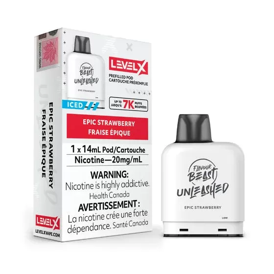 FLAVOUR BEAST UNLEASHED LEVEL X PODS – EPIC STRAWBERRY