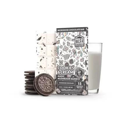 Tre House Magic Mushroom Cookies and Cream Chocolate Bar