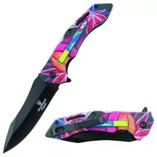 Snake Eye Spring Assist Knife – Tye Dye Stoner Girl - Ejuicewarehouse
