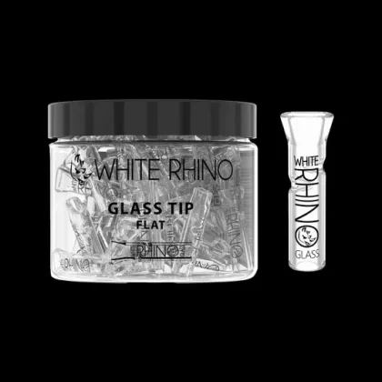 White Rhino 9mm Flat Glass Tip – 50ct