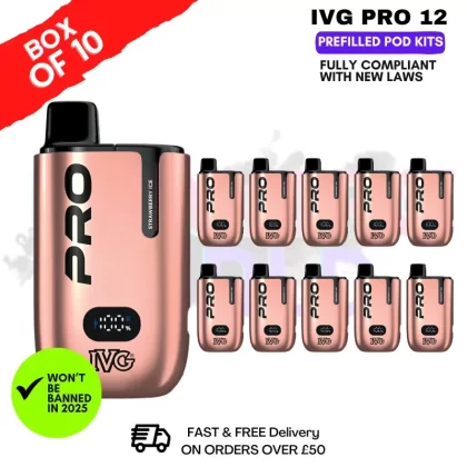 Strawberry ICE IVG Pro 12 Box Of 10 Vape Kits
