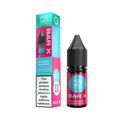 Blueberry Raspberry Nic Salt E-Liquid by Pod Salt Bar X - 10 mg - Medium Strength