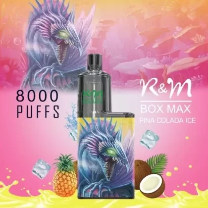 Original R&M Box Max Mesh Coil Rechargeable Disposable Vape Pen Device 8000 Puffs 650mah ( )