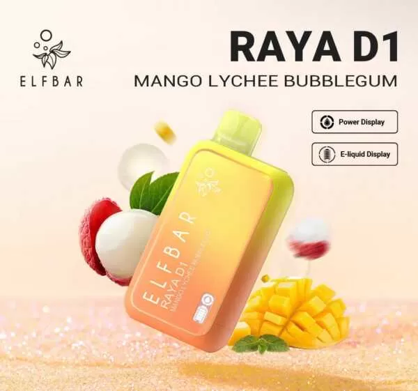 ElfBar Raya D1-Mango Lychee Bubblegum (13000 Puffs)