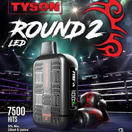Tyson 2.0 "ROUND 2" Heavy Weight Rechargeable Disposable Device – 7500 Puffs - Fruit Party