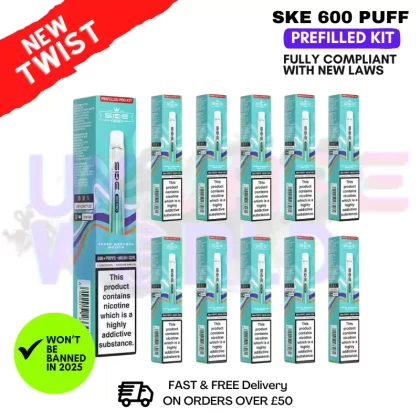 Fresh Menthol Mojito SKE Crystal Bar Puffs 600 SKE Box Of 10