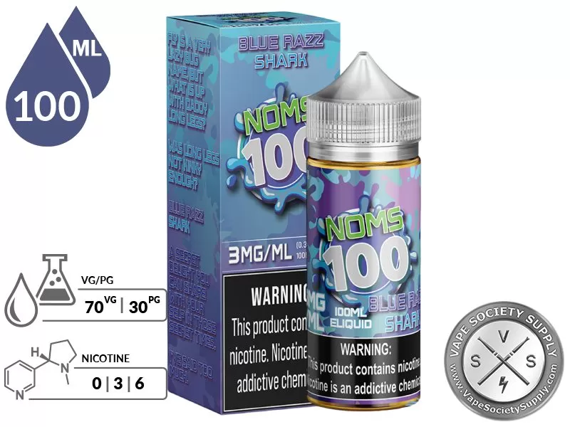 Blue Razz Shark NOMS 100ml - Image 2
