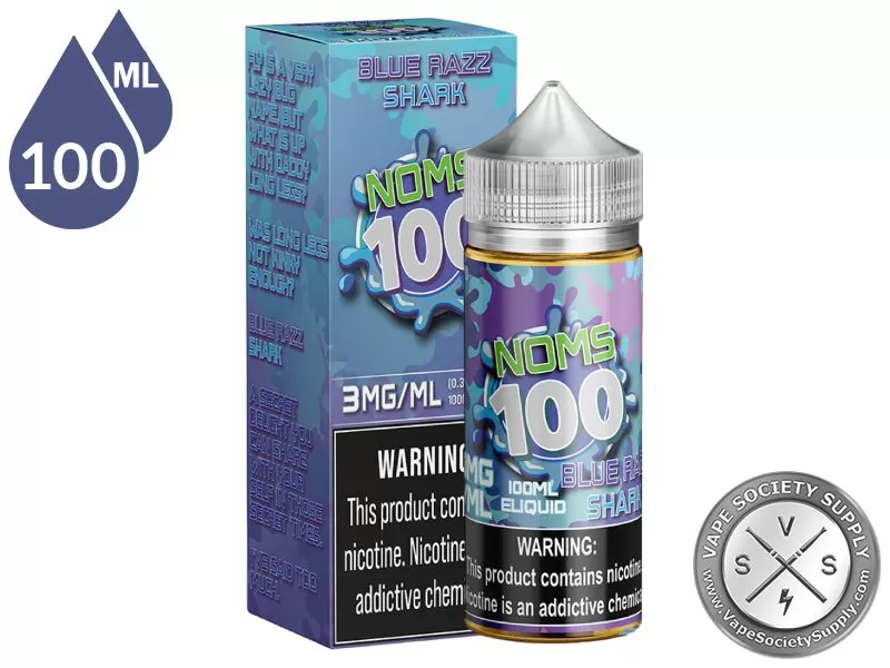 Blue Razz Shark NOMS 100ml - Image 3