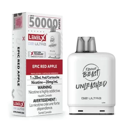 Level X Unleashed G2 Ultra Pod 20mL – Epic Red Apple