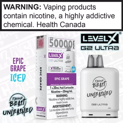Epic Grape Iced Flavour Beast Unleashed LEVEL X G2 Ultra POD