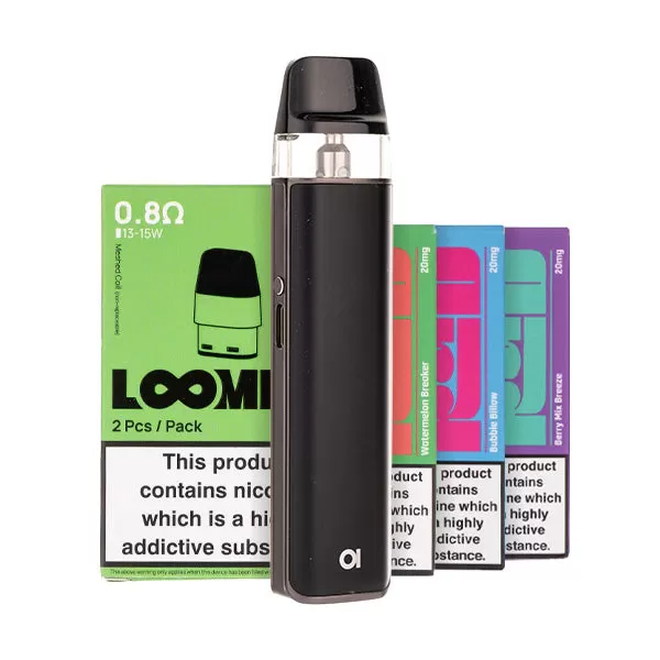 Aspire Loomix Pod Kit Bundle - Midnight Black / 0.6ohm