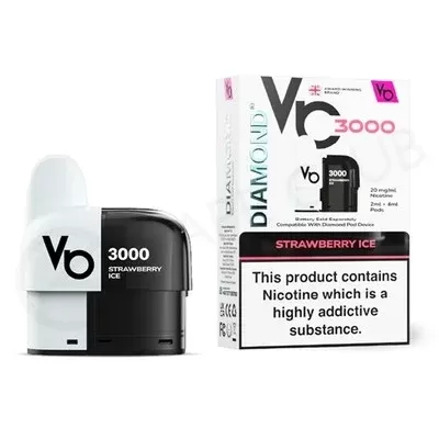 Strawberry Ice Vapes Bars Diamond 3000 Refill Pack