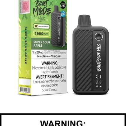 Super Sour Apple Iced Flavour Beast Beast Mode Max Disposable Vape