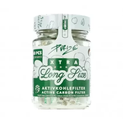 Purize – XTRA long size carbon filters 60 pcs (ø 6 mm x 40 mm) - Vape Store