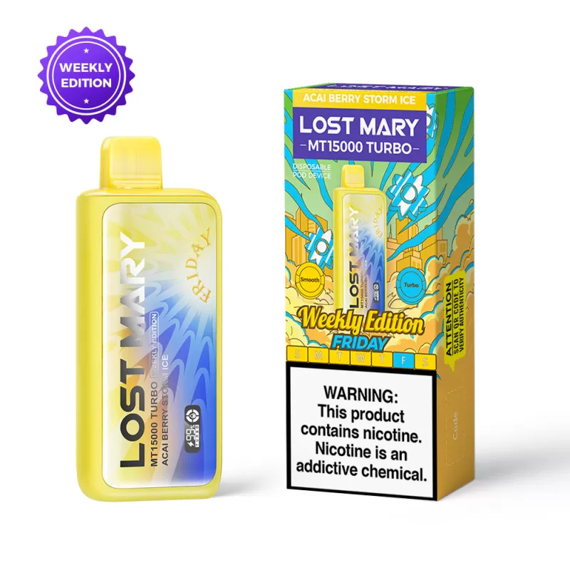 Lost Mary MT15000 Turbo Weekly Edition Disposable – 15000 Puffs - Acai Berry Storm Ice (Friday) - Image 2