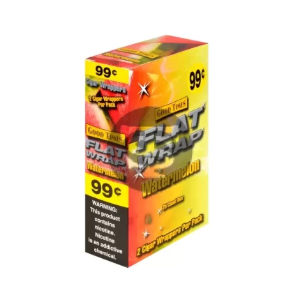 Good Times Watermelon Flat Wraps Pre Priced 25 Pouches of 2 - Vape Store