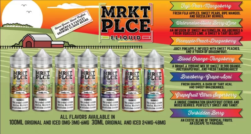 MRKT PLCE E-Liquid 100ml - Nectarine Pitaya Pear ICED / 0mg - Vapeciga - Image 3