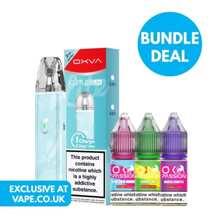 OXVA Xlim Go Lite Pod Kit & 20mg (2%) Ox Passion Nic Salt Bundle - Black / Black Carbon / Brown / Light Blue / Light Pink / Light Purple / Mist Blue / Mist White / Oxva / Pod Kit