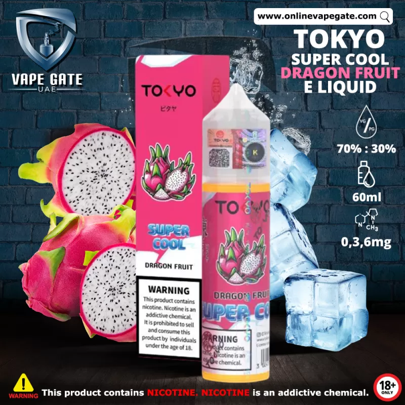 Tokyo Super Cool Dragon Fruit Eliquid 60ml - 3 mg / 60 ml