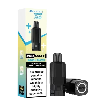 HAYATI Pro Max 6000+ Puff Vape Pods – Blueberry Cherry Cranberry (3 Pack, 6 Pods Total)