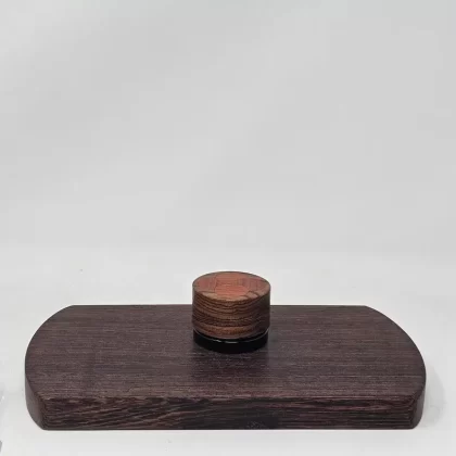 9ml Black Glass Container with Bocote / Redheart Disc’s Top by PhattPiggie
