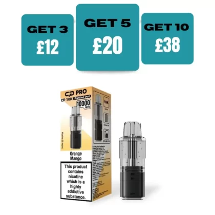 Orange Mango Crystal Pro CP10k Prefilled Pods - £4.99 or 3 For £12 - Orange Mango *New*