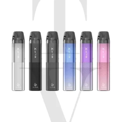 ELF BAR ELFX POD KIT - Select Your Colour#BLACK>BLUE>GREY>PINK>PURPLE>SILVER>Apple Peach by Elfliq>Blackcurrant Aniseed by Elfliq>Blue Razz Lemonade by Elfliq>Blueberry by Elfliq>Blueberry S