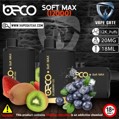 BECO SOFT MAX DISPOSABLE VAPE (12000 PUFFS) - 20 mg / Strawberry Watermelon