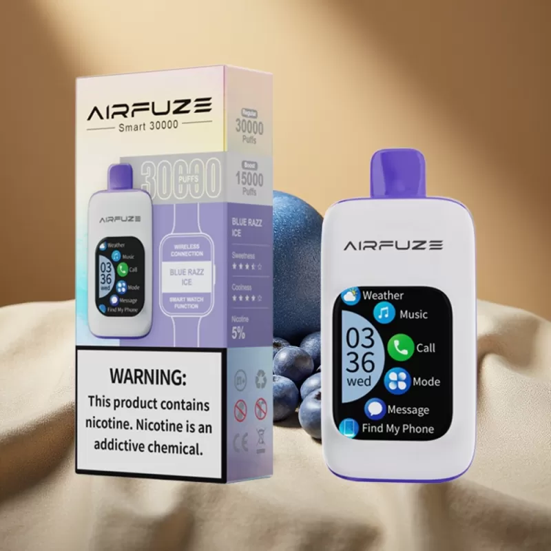 AirFuze Smart 900mAh 30000 Puffs Disposable Pod Blue Razz Ice - Image 2