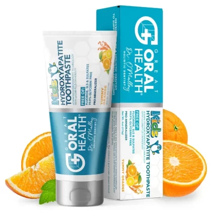 Kids ProMineralizer Fluoride-Free Toothpaste with Nano Hydroxyapatite (Yummy Orange)