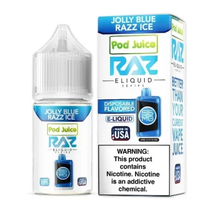 Pod Juice X RAZ Salts | Jolly Blue Razz Ice - Nicotine#20mg>35mg>55mg (396565)