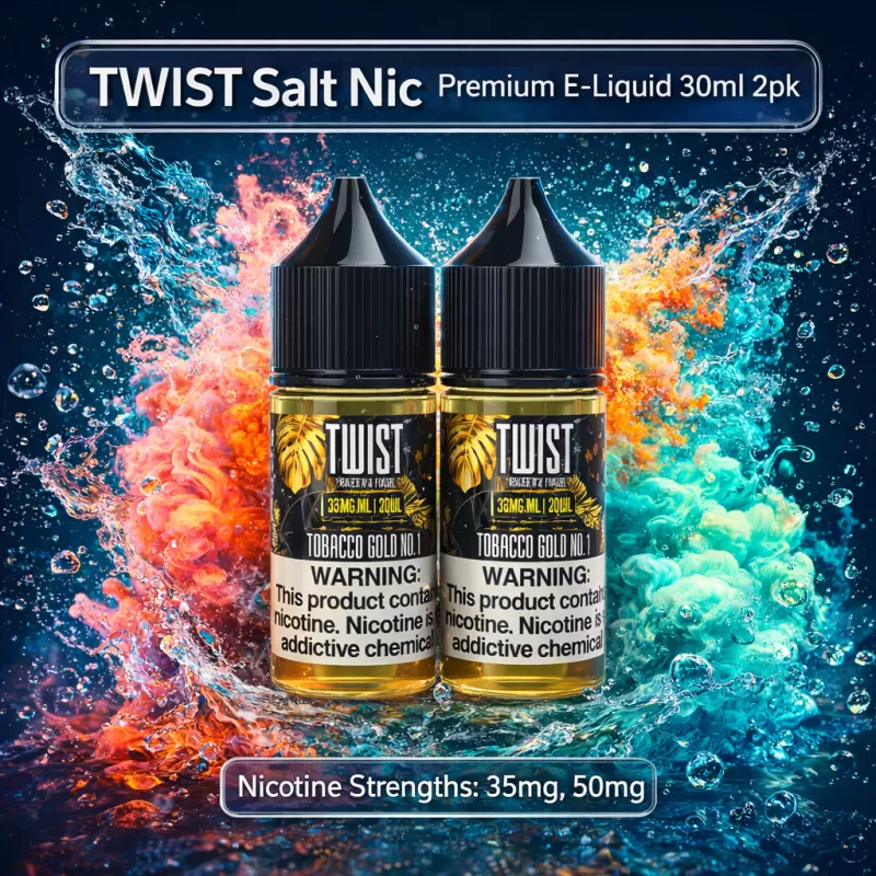 TWIST Salt Nic Premium E-Liquid 30ml 2pk - Tobacco Gold / 50mg - Vapeciga