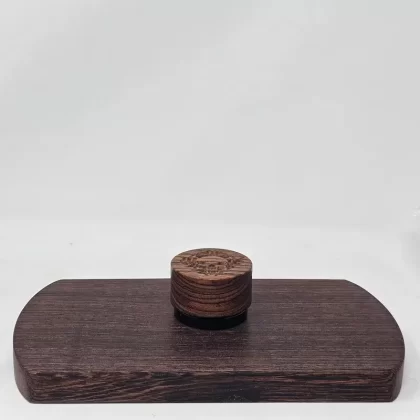 9ml Black Glass Container with Bocote ‘Punisher’ Top by PhattPiggie