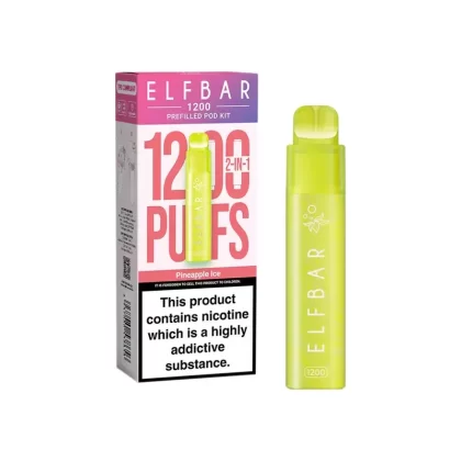 Elf Bar 1200 Pineapple Ice Prefilled Pod Vape - Nicotine Strength#20mg