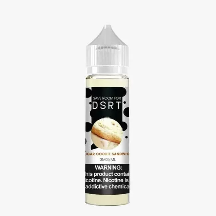 Vanilla Bean Ice Cream Sugar Cookie Sandwich E-Liquid by DSRT eJuice - Pack#Single~Size#60 ml~Nicotine#3 mg>6 mg
