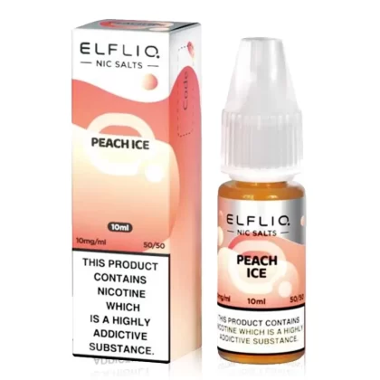 Peach ICE By Elfliq 10ml Salts - Nicotine Strength#5mg (Salt)>20mg (Salt)>10mg (Salt)