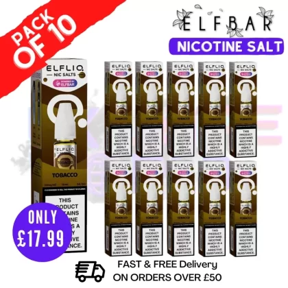 Tobacco ElfLiq Nic Salt BOX OF 10 – ONLY £17.99